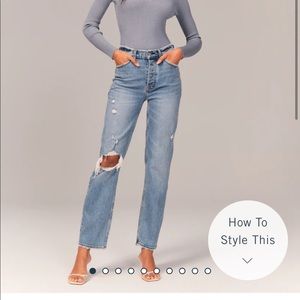 Abercrombie high rise dad fit jean